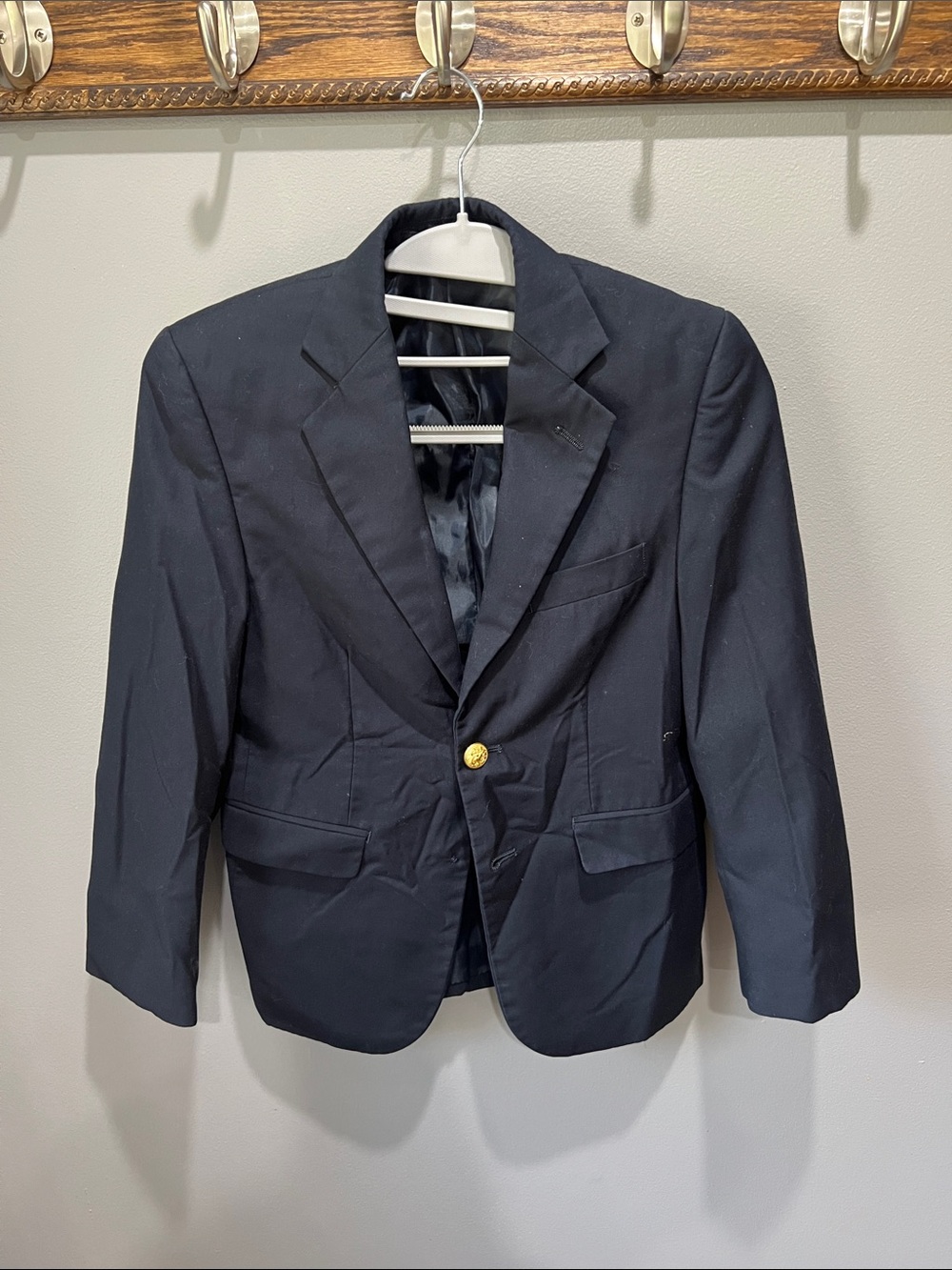 Chaps Boys Navy Blazer with Gold Button